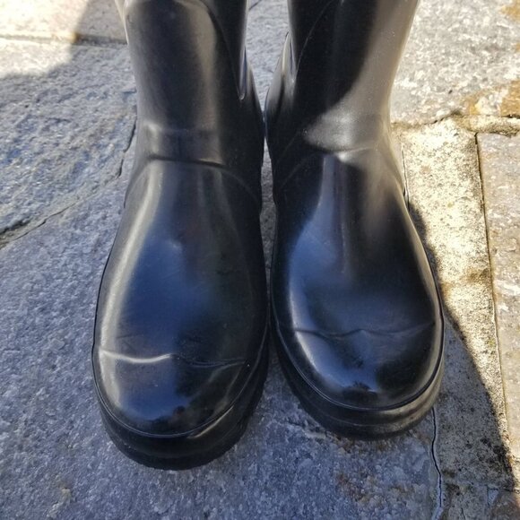 Hunter Extended Calf Tall Gloss Rain Boots Size 6 - Picture 3 of 13